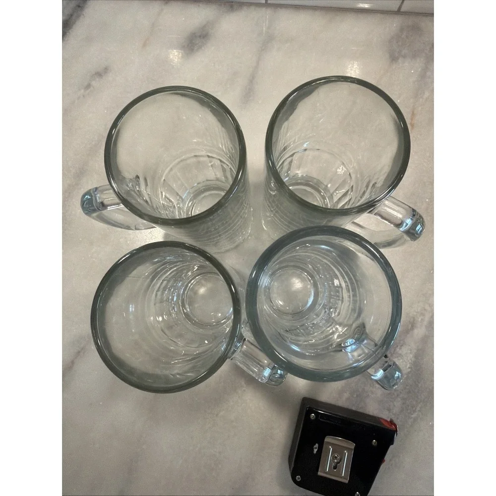 Vtg‎ Set Of 4 Libbey 5260 22oz Clear Glass Beer Steins GW0061
